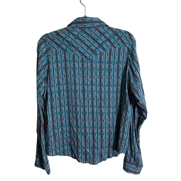 Wrangler Vintage Y2K Cowgirl Southwest Pearl Snap Rancher Shirt Size M - Picture 3 of 7